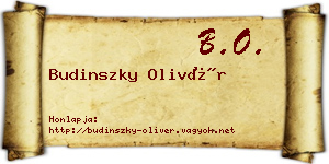Budinszky Olivér névjegykártya